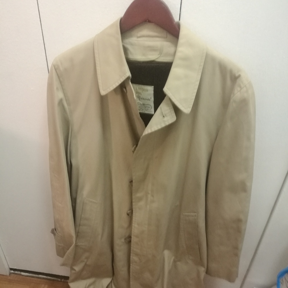 London Fog Mens 38 Long Trench Coat zip out